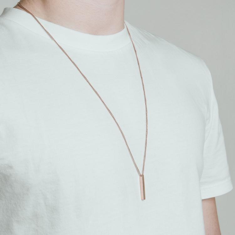 Rose Gold Bar Necklace - Our Signature Minimal Bar Necklace in Rose Gold has been crafted with minimalist styling in mind. An essential piece for any wardrobe.